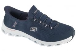 Buty sportowe Sneakersy damskie, Slip-Ins: Glide-Step - Pursuit. Niebieskie obuwie sportowe damskie Skechers, bez wzorów, z materiału, trekkingowe. Za 299.99 zł.