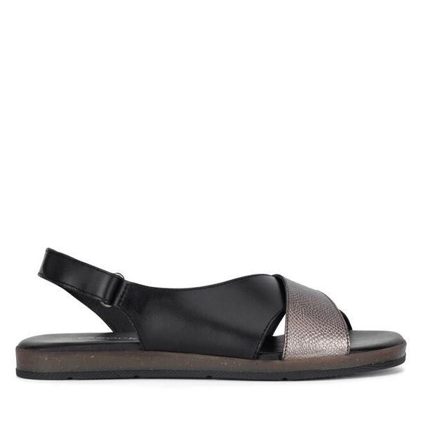 Sandały Lasocki. Czarne sandały damskie Lasocki, bez wzorów, bez obcasa, na płaskiej podeszwie, bez zapięcia. Za 149.99 zł.