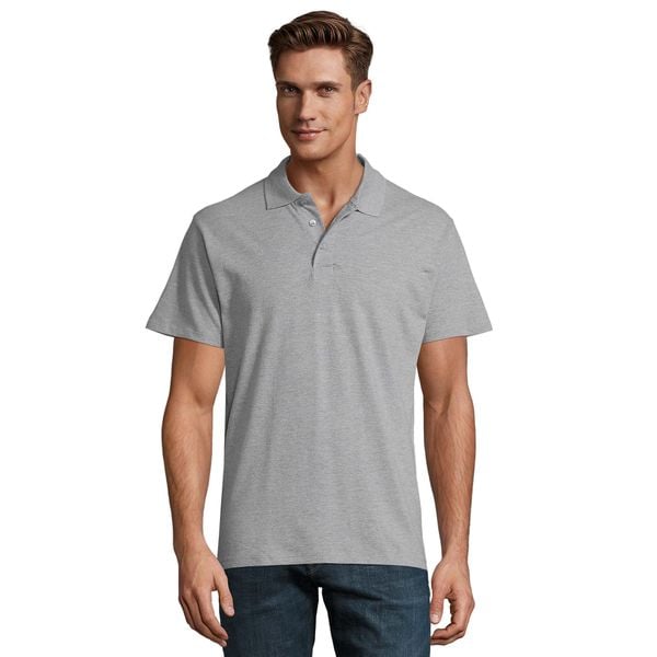 Męska Koszulka Polo Spring II Melange. Szare koszulki polo męskie SOL'S, m, bez wzorów, bez ramiączek. Za 84.99 zł.
