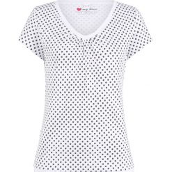 Shirt w kropki, krótki rękaw bonprix biały w kropki. Bluzki damskie marki bonprix. Za 44.99 zł.