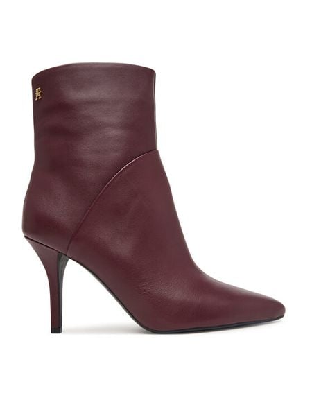 Tommy Hilfiger Botki High Heel Clean Ankle Boot FW0FW09624 Bordowy. Czerwone botki damskie Tommy Hilfiger, bez obcasa, na szpilce, bez zapięcia. Za 749.99 zł.