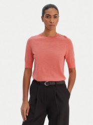 BOSS Sweter Farbella 50544996 Koralowy Slim Fit. Pomarańczowe swetry damskie Boss, m, bez wzorów, z wełny, bez kołnierzyka, bez ramiączek, bez kaptura. Za 420.99 zł.