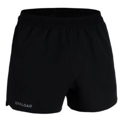 Second Life - Spodenki do rugby R500 męskie - Stan Doskonały. Czarne szorty męskie KIPSTA, m, bez wzorów, z poliesteru. Za 69.99 zł.
