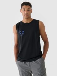 4F Tank top oversize z nadrukiem męski - brązowy XXL. Brązowe koszulki sportowe męskie 4f, m, bez wzorów, z bawełny, klasyczne, bez kołnierzyka. W wyprzedaży za 29.99 zł.