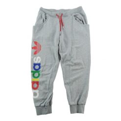 Second life - Spodnie dresowe męskie Trefoil wielokolorowe szare - Stan dobry. Szare spodnie sportowe męskie Adidas, m, bez wzorów, z dresówki, do biegania. Za 146.96 zł.