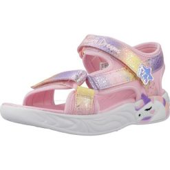 Sandały SKECHERS 302682L Rose. Czerwone sandały damskie Skechers, bez wzorów, z materiału, bez obcasa, bez zapięcia. Za 210.65 zł.