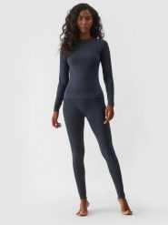 4F Bielizna termoaktywna bezszwowa z wełną Merino (dół) damska - szara XS/S. Szara bielizna termoaktywna damska 4f, l, bez wzorów, z materiału, bez ramiączek, długie. Za 249.99 zł.