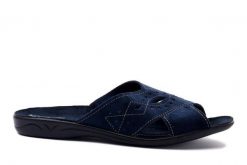 ADANEX SAK42 SARA 18798 GR/CZ granatowy, kapcie damskie. Niebieskie kapcie damskie Adanex, bez wzorów. Za 68.99 zł.