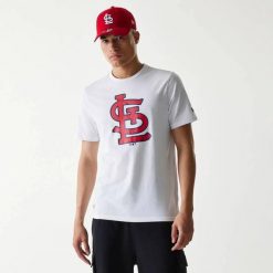T-Shirt MLB St. Louis Cardinals New Era Blanc. Białe t-shirty męskie New Era, l, bez wzorów, z materiału, eleganckie, bez kołnierzyka. Za 126.50 zł.