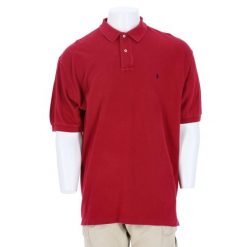 Second life - Męskie czerwone polo z krótkim rękawem - Jak nowy. Czerwone buty sportowe męskie Ralph Lauren, m, bez wzorów, sportowe, bez ramiączek. Za 127.76 zł.