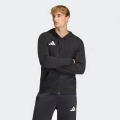 Bluza z kapturem i suwakiem na całej długości Entrada26. Białe bluzy męskie Adidas, m, bez wzorów, z polaru, z kapturem. Za 146.99 zł.