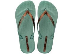 Klapki plażowe Ipanema Anat Connect 83648 BD706. Zielone klapki damskie Ipanema, bez wzorów, z gumy, bez obcasa. Za 98.59 zł.