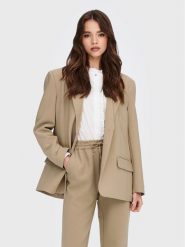 ONLY Marynarka Milian 15264609 Beżowy Regular Fit. Brązowe żakiety damskie Only, bez wzorów, z syntetyku. Za 369.99 zł.