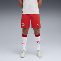 Męskie szorty FC Red Bull Salzburg 25/26 PUMA Red White. Białe krótkie spodenki sportowe męskie Puma, m, bez wzorów, do piłki nożnej. Za 199.00 zł.