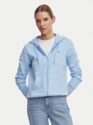 Tommy Jeans Bluza Flag DW0DW19729 Niebieski jasny Regular Fit. Niebieskie bluzy damskie Tommy Jeans, xs, bez wzorów, z bawełny, bez kaptura. Za 369.99 zł.
