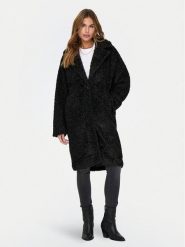 ONLY Kożuch Catalina 15322420 Czarny Regular Fit. Czarne płaszcze damskie Only, m, bez wzorów, z syntetyku, bez kaptura. Za 379.99 zł.