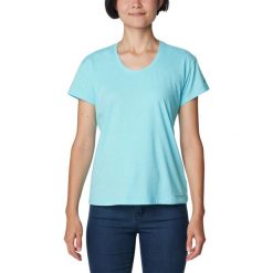 Koszulka damska Columbia Sun Trek Short Sleeve Tee. Niebieskie koszulki sportowe damskie Columbia, xs, bez wzorów, bez kołnierzyka. Za 89.99 zł.