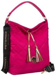 Shopperka różowa Peterson [DH] PTN 17001. Czerwone torebki shopper damskie Peterson, z aplikacjami, ze skóry ekologicznej, duże, bez dodatków. Za 234.00 zł.