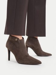 MEXX Botki EO-CD24-204H-3 Brązowy. Brązowe botki damskie Mexx, ze skóry, bez obcasa, na szpilce, bez zapięcia. Za 399.99 zł.