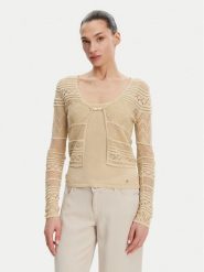 Guess Kardigan W5GR15 Z3E22 Beżowy Regular Fit. Brązowe kardigany damskie Guess, l, z aplikacjami, z wiskozy. Za 189.99 zł.