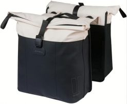 Podwójna torba rowerowa „Vive MIK 2.0”, czarna / kremowa. Białe torby i plecaki dziecięce BASIL. Za 489.99 zł.