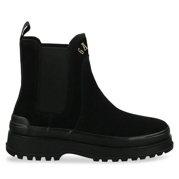 Sztyblety Gant. Czarne botki damskie GANT, bez obcasa, na płaskiej podeszwie, bez zapięcia. Za 499.99 zł.