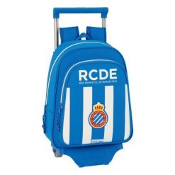 Torba szkolna z kółkami RCD Espanyol Sportowe. Niebieskie torby i plecaki dziecięce MBRANDS, z materiału. Za 167.65 zł.
