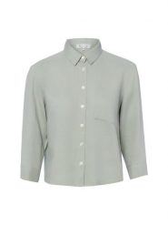 Marie Lund Lniana letnia bluzka - Liane Kobiety len zielony, 40. Zielone bluzki damskie Marie Lund, bez wzorów, ze lnu, eleganckie, bez kołnierzyka, bez ramiączek. Za 249.95 zł.