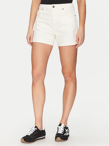 Guess Jeans Szorty materiałowe W5GD0S D5M62 Biały Regular Fit. Białe szorty damskie Guess Jeans, m, z aplikacjami, z bawełny. Za 254.99 zł.