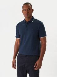 BOSS Polo Passertip 50507699 Granatowy Slim Fit. Niebieskie koszulki polo męskie Boss, m, bez wzorów, z bawełny, bez ramiączek. Za 399.99 zł.