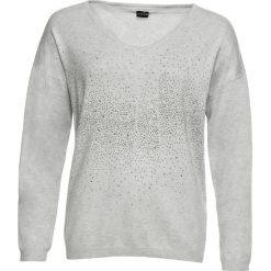 Sweter z połyskującą aplikacją bonprix jasnoszary melanż. Swetry damskie marki bonprix. Za 59.99 zł.