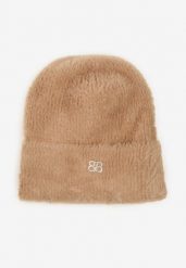 Beżowa Czapka Beanie z Wiskozą Wełną i Naszywką Zolirra. Brązowe czapki i kapelusze damskie Renee, z aplikacjami, z jeansu, eleganckie. Za 34.99 zł.