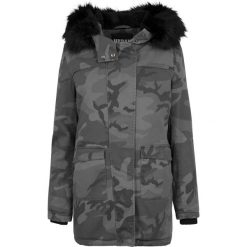 Damska klasyczna parka miejska Overd Parka. Czarne kurtki damskie Urban Classics, na zimę, bez wzorów, bez kaptura. Za 548.00 zł.