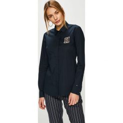 Tommy Hilfiger - Koszula. Czarne koszule damskie Tommy Hilfiger, z bawełny, casualowe, z klasycznym kołnierzykiem, z długim rękawem. Za 349.90 zł.