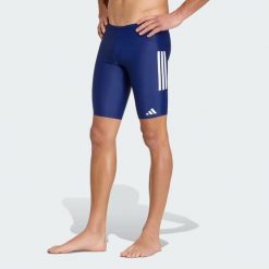 SZORTY DO PŁYWANIA 3-STRIPES. Białe krótkie spodenki sportowe męskie Adidas, m, bez wzorów, z elastanu, na fitness i siłownię. Za 179.00 zł.