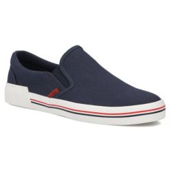 Półbuty męskie trampki slip on granatowe Filippo MTN7792. Półbuty na co dzień męskie Filippo, z materiału, bez zapięcia. Za 109.99 zł.