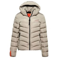 Damska kurtka z kapturem z mikrofibry Superdry. Szare kurtki damskie Superdry., na zimę, bez wzorów, z mikrofibry, z kapturem. Za 524.40 zł.