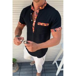 Koszulka męska ESCOBAR BLACK. Czarne t-shirty męskie Koszulka męska ESCOBAR BLACK, l, bez wzorów, bez kołnierzyka. W wyprzedaży za 39.00 zł.