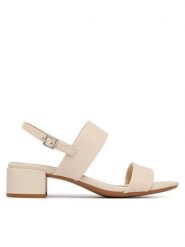 ECCO Sandały Liva 25030301378 Écru. Białe sandały damskie ecco, bez wzorów, ze skóry, bez obcasa, na słupku, bez zapięcia. Za 569.99 zł.