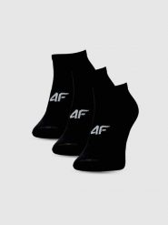 4F Skarpetki casual przed kostkę (3-pack) męskie - czarne 43-46. Czarne skarpety męskie 4f, bez wzorów, z bawełny. Za 44.99 zł.