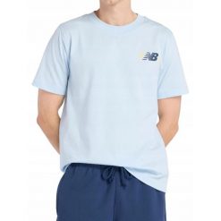Koszulka na co dzień Męska T-Shirt New Balance Sportowa. Niebieskie t-shirty męskie New Balance, m, bez wzorów, sportowe, bez kołnierzyka. Za 129.00 zł.