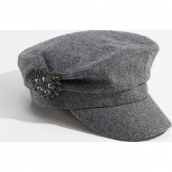 Czapka bretonka z wełną - Szary. Szare czapki i kapelusze damskie Mohito, z wełny. Za 49.99 zł.