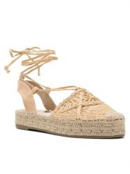 DeeZee Espadryle WSS990-205 Beżowy. Brązowe espadryle damskie DeeZee, bez wzorów, z materiału, bez obcasa, bez zapięcia. Za 59.99 zł.