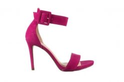 Sandały Bayla-065 6189496 Róż, Skóra naturalna - 39. Czerwone sandały damskie Bayla, bez wzorów, z nubiku, bez obcasa, na szpilce, bez zapięcia. W wyprzedaży za 89.10 zł.