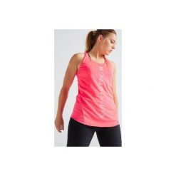 Top fitness kardio damski 120 różowy. Czerwone obuwie sportowe damskie DOMYOS, bez wzorów, z elastanu, na fitness i siłownię. Za 29.99 zł.