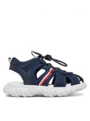 Tommy Hilfiger Sandały T1B2-33895-1591 M Granatowy. Niebieskie sandały chłopięce Tommy Hilfiger, z materiału, bez zapięcia. Za 179.99 zł.