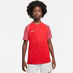 Koszulka treningowa chłopięca Nike Academy JR. Czerwone t-shirty dla chłopców Nike, bez wzorów, z materiału, bez ramiączek. Za 116.05 zł.