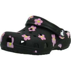 Sandały CROCS CLASSIC FLOWER CLOG Czarny. Czarne sandały damskie Crocs, bez wzorów, z syntetyku, bez obcasa, bez zapięcia. Za 188.99 zł.
