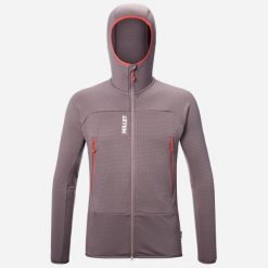Bluza turystyczna męska Millet Fusion Grid Hoodie active fit POLARTEC Powergrid. Niebieskie bluzy męskie Millet, l, bez wzorów, z dzianiny, bez kaptura. Za 519.00 zł.