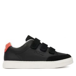 Sneakersy BOSS. Czarne trampki i tenisówki chłopięce Boss, bez wzorów, bez zapięcia. Za 349.99 zł.